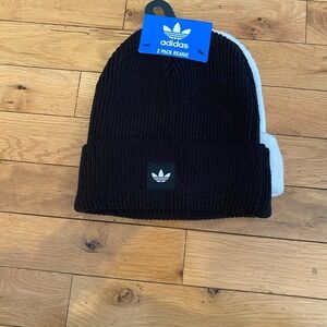 Adidas Womens C2 Pack Seasonless Fold Beanie Black White OSFM
